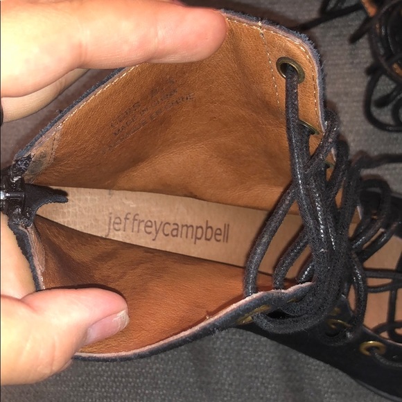 Jeffrey Campbell open toe lace up booties w/zipper - Picture 4 of 6